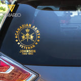 Personalized Canadian Veteran Decal Printed QTKH740