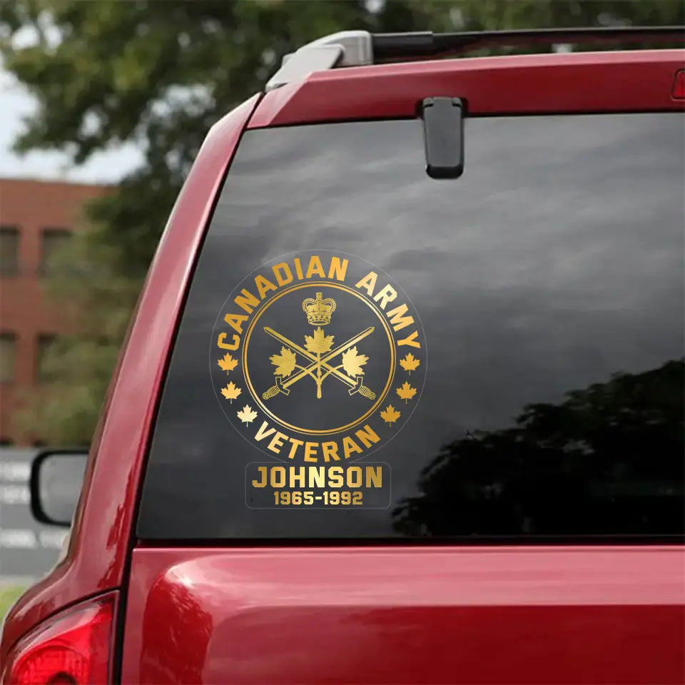 Personalized Canadian Veteran Decal Printed QTKH740