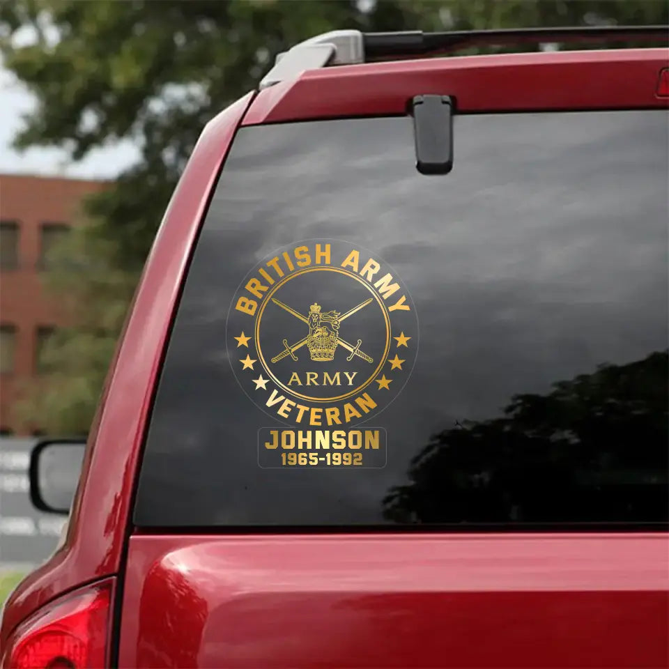 Personalized British Veteran Decal Printed QTKH740