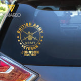 Personalized British Veteran Decal Printed QTKH740