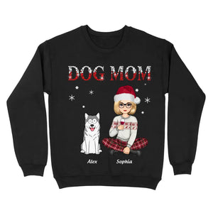 Personalized Dog Mom Girl Xmas Custom Names Sweatshirt Printed PTN23738