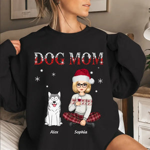 Personalized Dog Mom Girl Xmas Custom Names Sweatshirt Printed PTN23738