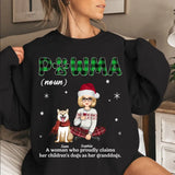 Personalized Pawma A Woman Who Proudly Claims Her Children's Dogs As Her Granddogs Girl Xmas Sweatshirt Printed PTN23741