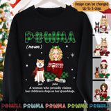 Personalized Pawma A Woman Who Proudly Claims Her Children's Dogs As Her Granddogs Girl Xmas Sweatshirt Printed PTN23741