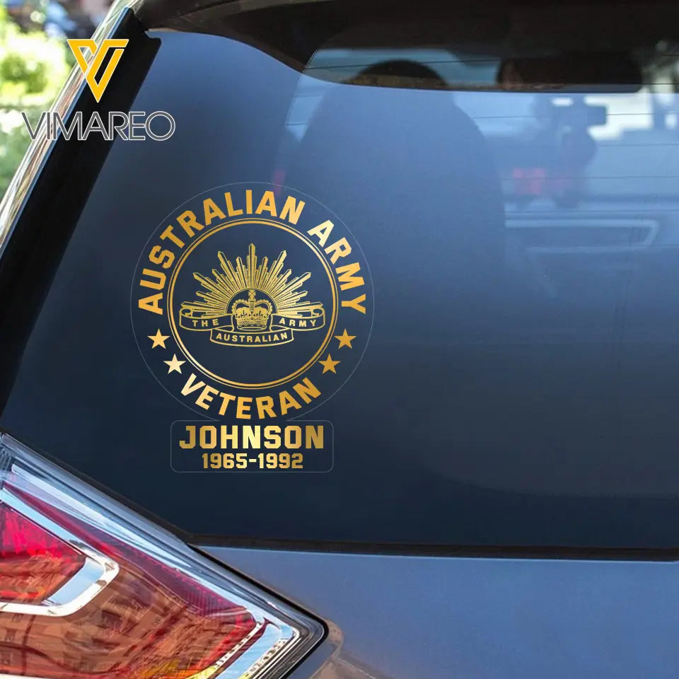 Personalized Australian Veteran Decal Printed QTKH740