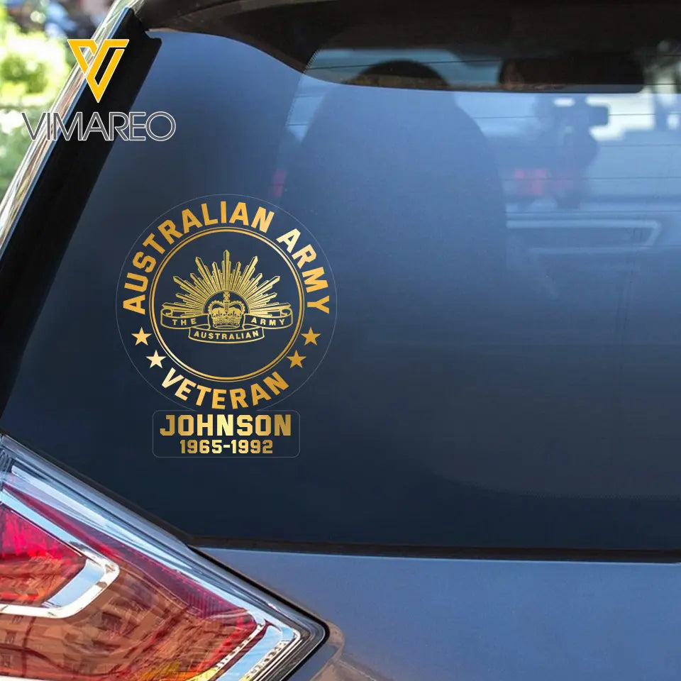 Personalized Australian Veteran Decal Printed QTKH740