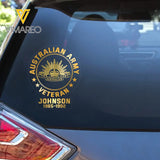 Personalized Australian Veteran Decal Printed QTKH740