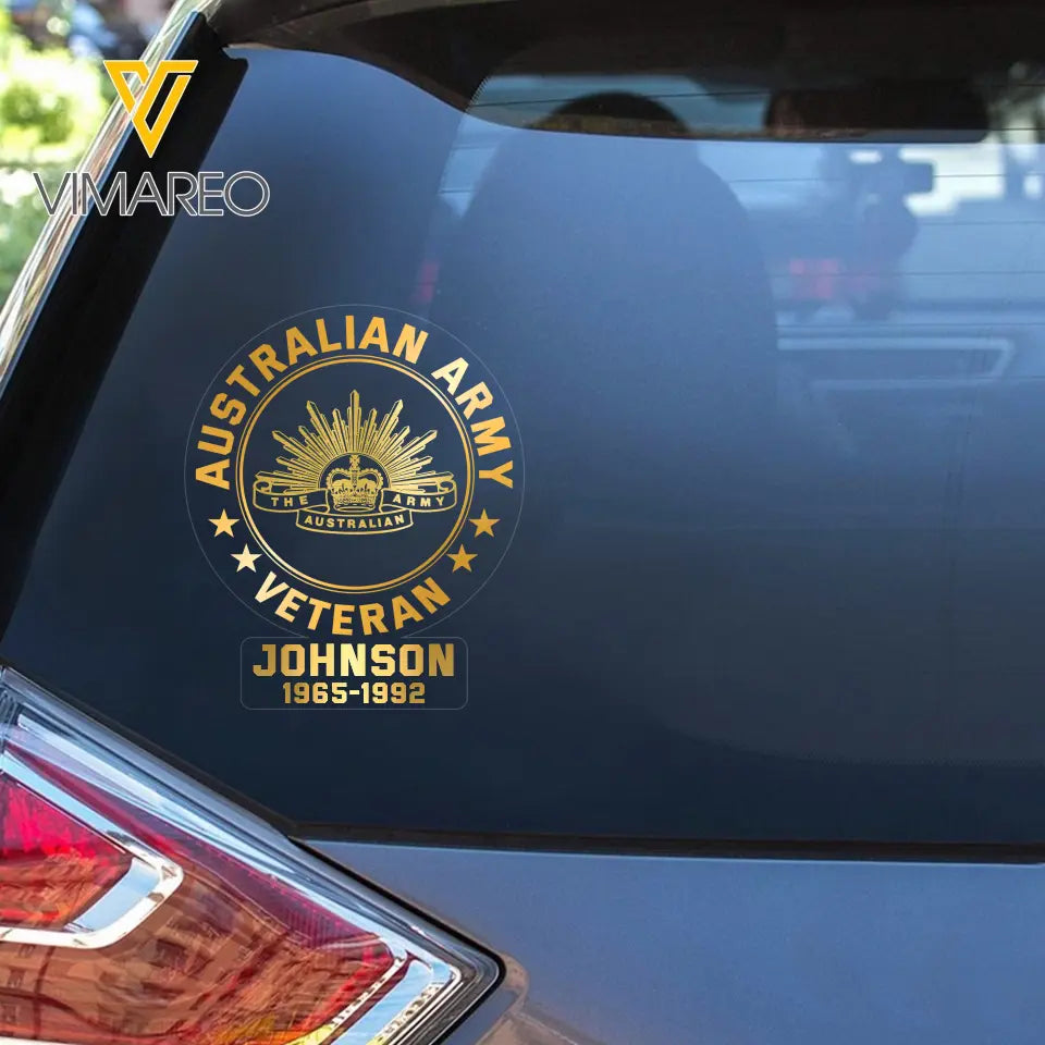Personalized Australian Veteran Decal Printed QTKH740
