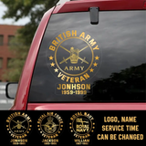Personalized British Veteran Decal Printed QTKH740