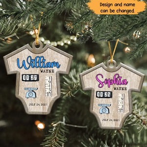 Personalized Baby First Christmas Wooden Ornament 2 Layer Printed HTHHN23754
