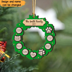 Personalized Family Christmas Wooden Ornament 2 Layer Printed HTHVQ23755