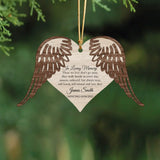 Personalized In Loving Memory Heart Wings Memorial Gift Wooden Ornament 2 Layer Printed QTVQ23757