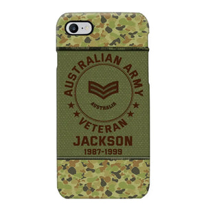 Personalized Australian Army Air Force Navy Rank & Custom Name Phone Case Printed KVH23759
