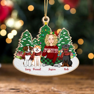 Personalized Dog Mom Custom Name Wooden Ornament Printed LDMVQ23774