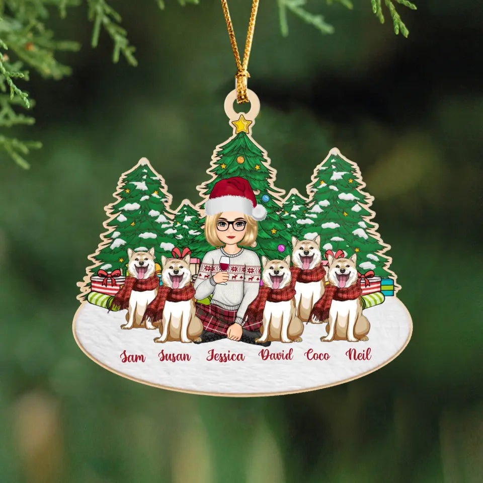 Personalized Dog Mom Custom Name Wooden Ornament Printed LDMVQ23774