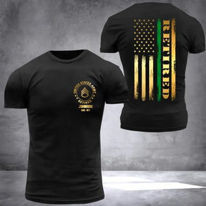 Personalized Retired US Soldier Unit Rank Custom Name Tshirt 2D Printed KVH23769