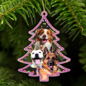 Personalized Upload Your Dog Photo Christmas Tree Acrylic Ornament Printed QTPTN23779