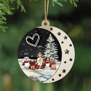 Personalized Dog Mom Dog Lovers Xmas Gift Wooden Ornament 2 Layer Printed QTHN23780
