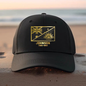 Personalized Australian Defense Force Custom Name And Served Times Black Cap QTKH781