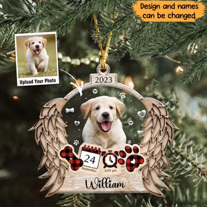 Personalized Upload Dog Memorial Dog Wooden Ornament 2 Layer Printed NTMTHN23802