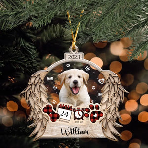 Personalized Upload Dog Memorial Dog Wooden Ornament 2 Layer Printed NTMTHN23802
