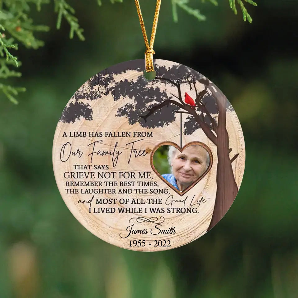 Personalized A Limb Has Fallen From Our Family Tree  Memorial Wooden Ornament Printed HTHVQ23807