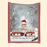 Personalized Dog Mom Snow Girl Xmas Sherpa or Fleece Blanket Printed PTN23809