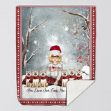 Personalized Dog Mom Snow Girl Xmas Sherpa or Fleece Blanket Printed PTN23809