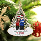 Personalized Happily Annoying Each Other For 10 Years And Still Going On Couple Wooden Ornament Printed HTHVQ23813