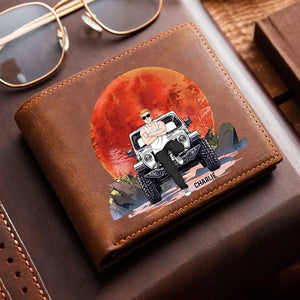 Personalized Jeep Man Custom Name Leather Wallet LDMVQ23817