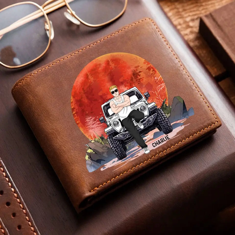 Personalized Jeep Man Custom Name Leather Wallet LDMVQ23817