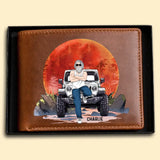 Personalized Jeep Man Custom Name Leather Wallet LDMVQ23817
