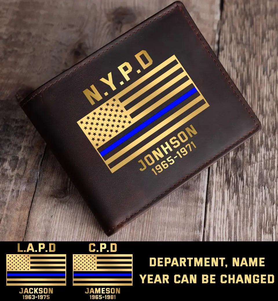 Personalized US Police Department Custom Name Leather Wallet KVH23819
