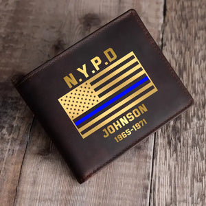 Personalized US Police Department Custom Name Leather Wallet KVH23819