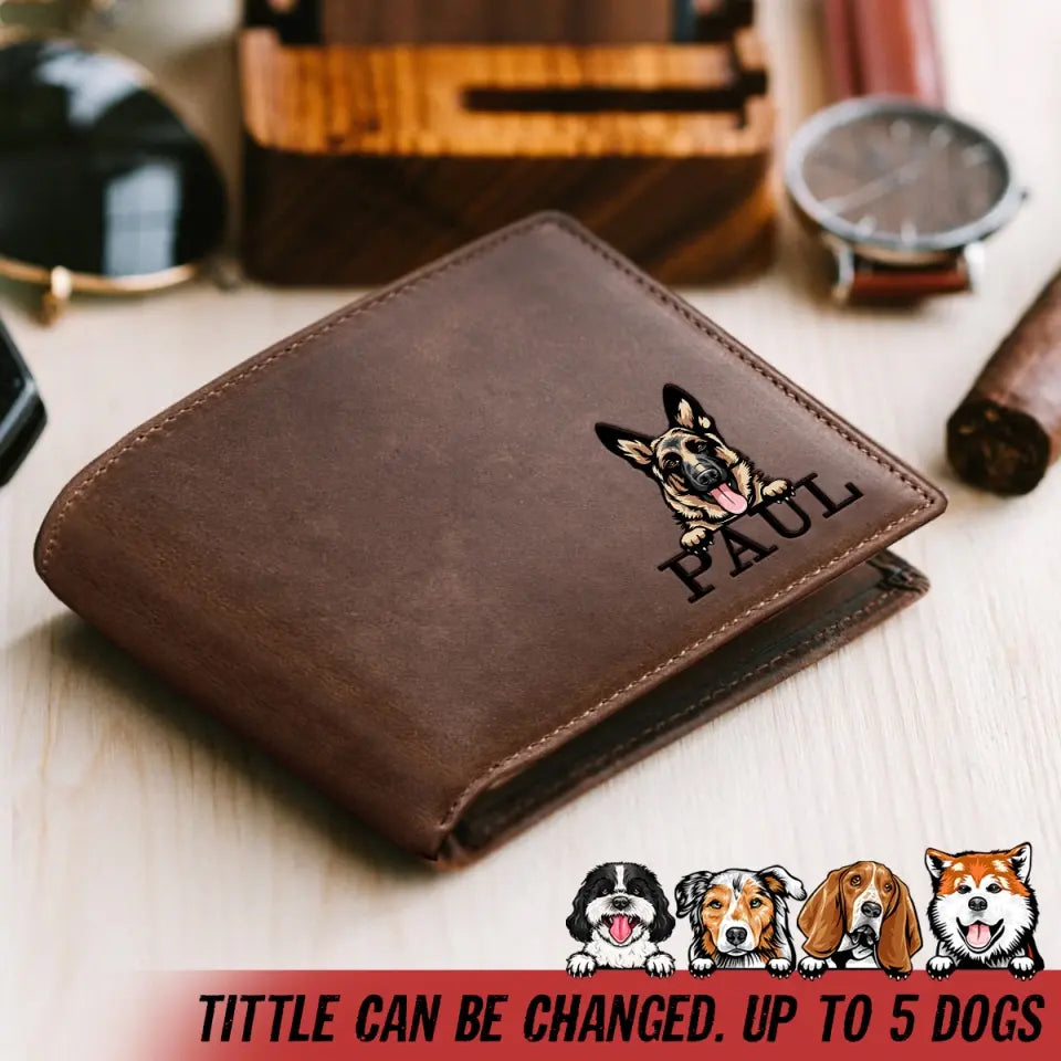 Personalized Dog Lovers Custom Name Leather Wallet PTN23822