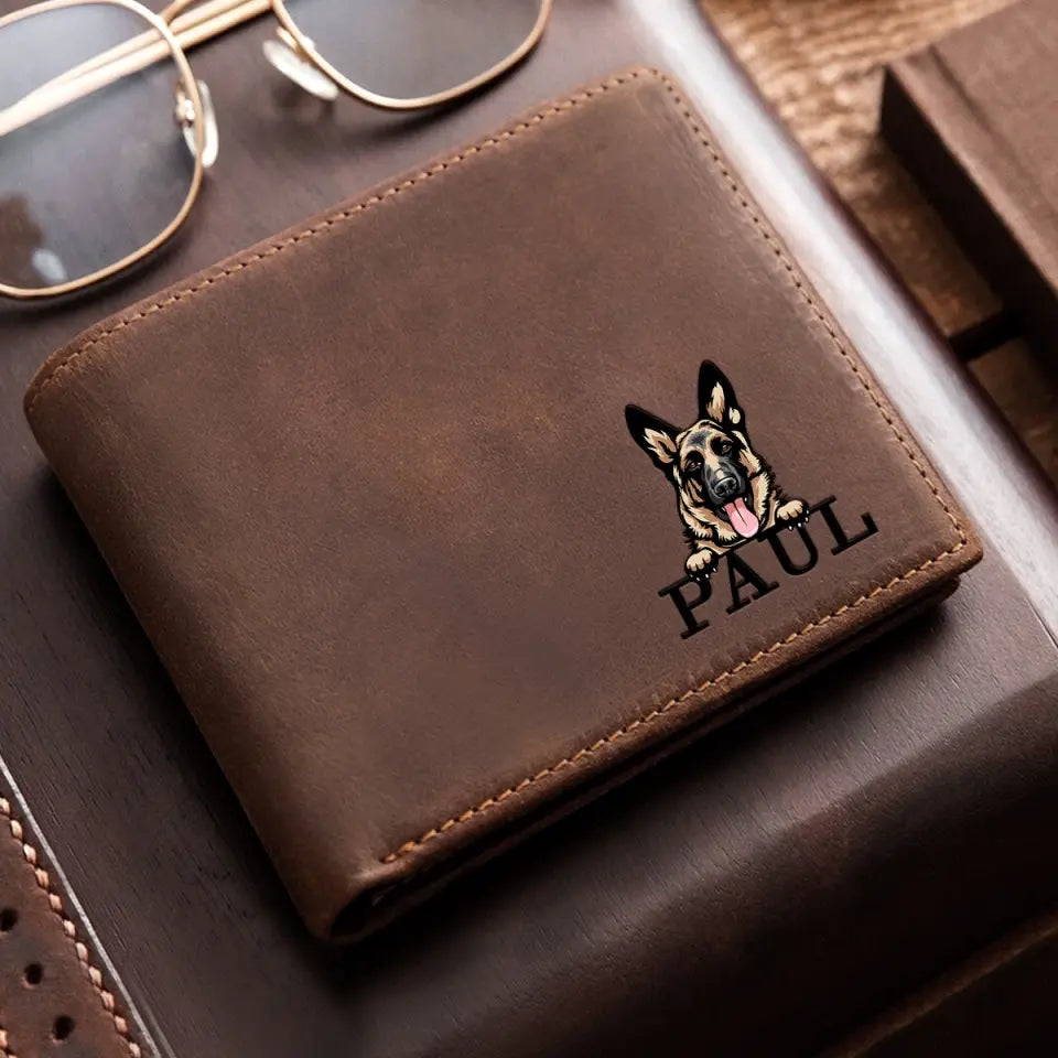Personalized Dog Lovers Custom Name Leather Wallet PTN23822