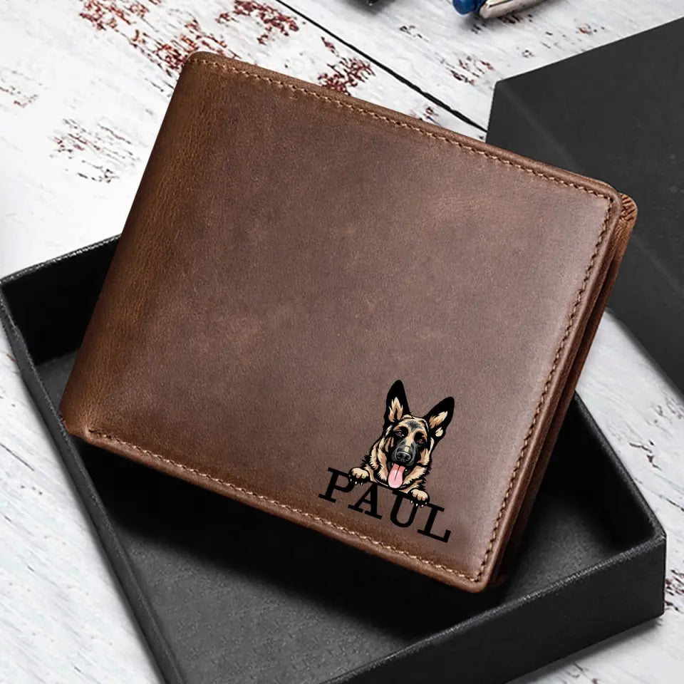 Personalized Dog Lovers Custom Name Leather Wallet PTN23822