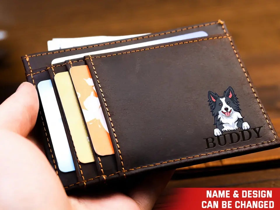Personalized Dog Names Dog Lovers Gift Leather Card Wallet KVH23826