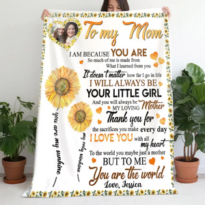 Personalized But To Me You Are The World Mom Sherpa or Fleece Blanket Printed HTHVQ23827