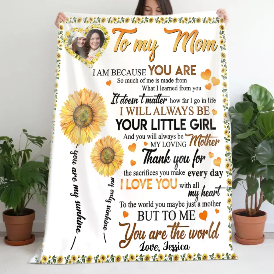 Personalized But To Me You Are The World Mom Sherpa or Fleece Blanket Printed HTHVQ23827