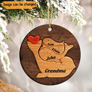 Personalized Dolphin Family Custom Name Wooden Ornament 2 Layer Printed NTMTPTN23828