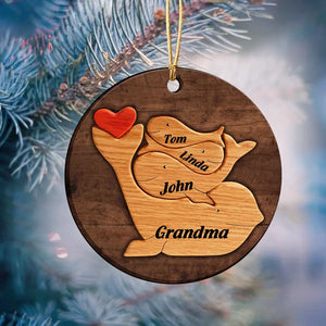 Personalized Dolphin Family Custom Name Wooden Ornament 2 Layer Printed NTMTPTN23828