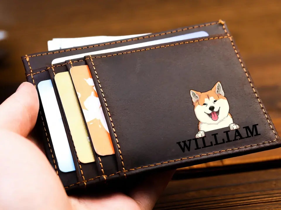 Personalized Dog Names Dog Lovers Gift Leather Card Wallet KVH23826