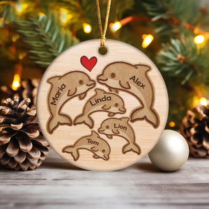 Personalized Dolphin Family Wooden Or Acrylic Ornament Printed NTMTPTN23829