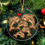 Personalized Dolphin Family Wooden Or Acrylic Ornament Printed NTMTPTN23829