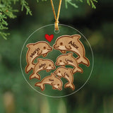 Personalized Dolphin Family Wooden Or Acrylic Ornament Printed NTMTPTN23829