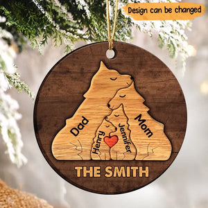Personalized Dog Family Custom Name Wooden Ornament 2 Layer Printed NTMTPTN23847