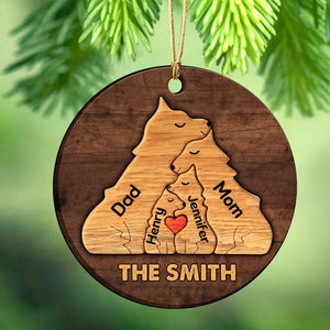 Personalized Dog Family Custom Name Wooden Ornament 2 Layer Printed NTMTPTN23847