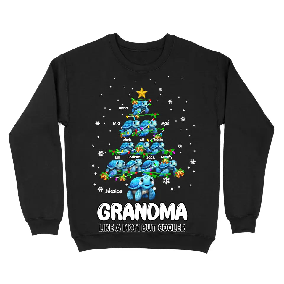 Personalized Grandma Like A Mom But Cooler Christmas Tree Xmas Gift Sweatshirt Printed HTHVQ23859