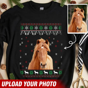 Personalized Upload Horse Photo Xmas Gift Sweatshirt Printed LDMVQ23868